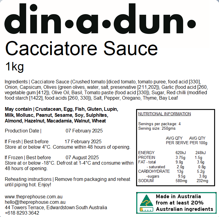 Cacciatore Sauce 1kg