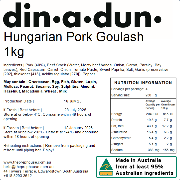 Hungarian Pork Goulash 1kg
