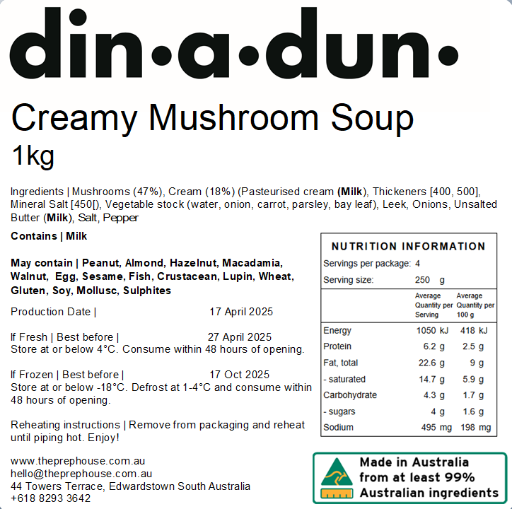 Creamy Mushroom Soup 1kg