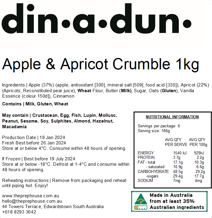 Apple & Apricot crumble