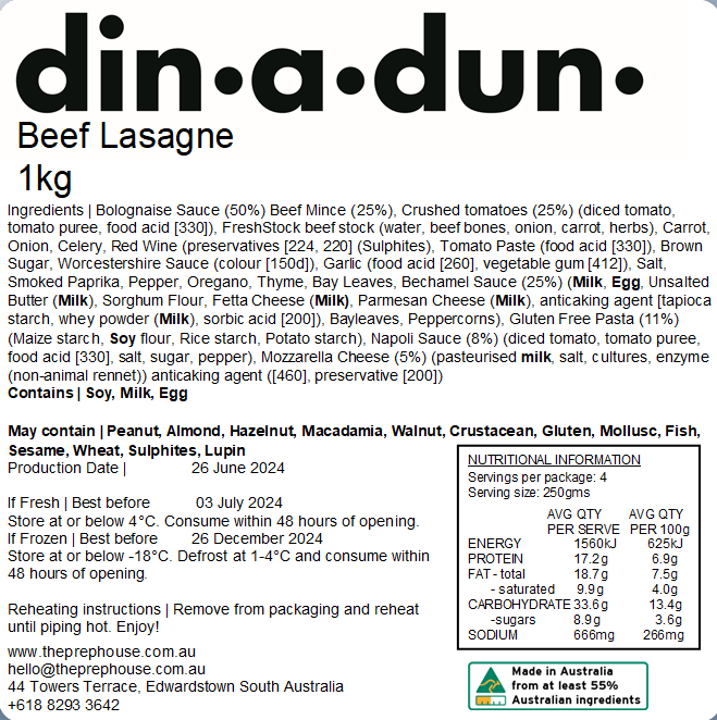 Beef Lasagne