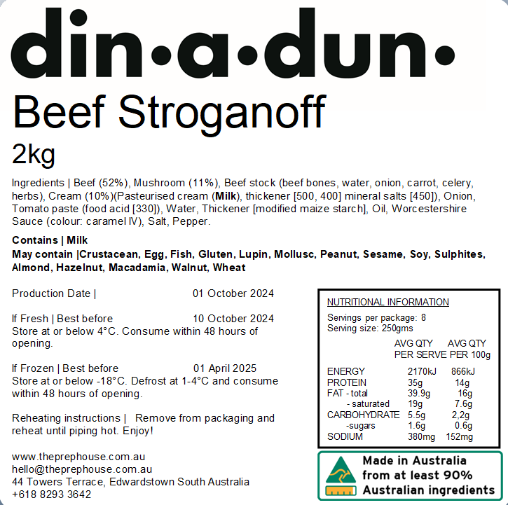 FRESH Beef Stroganoff