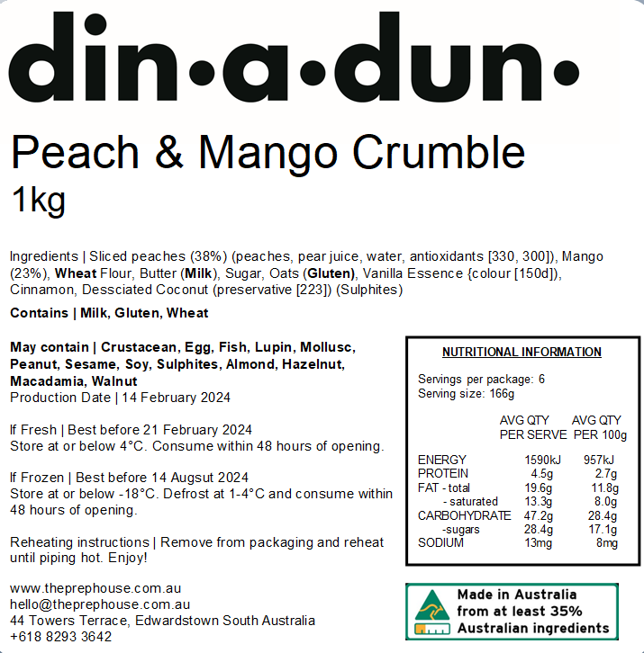 FRESH Peach & Mango Crumble