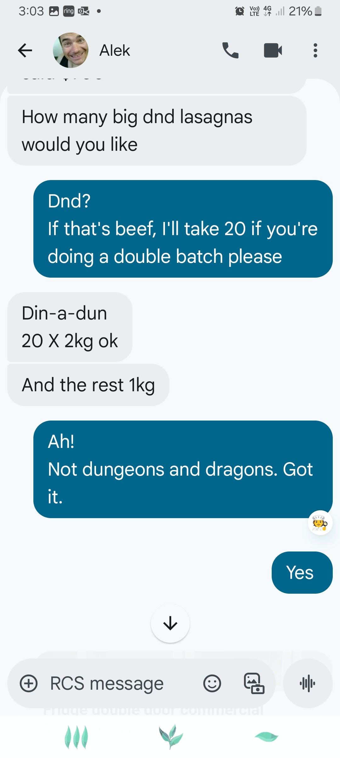 FRESH Individual Thai Green Chicken, Rice & Veg