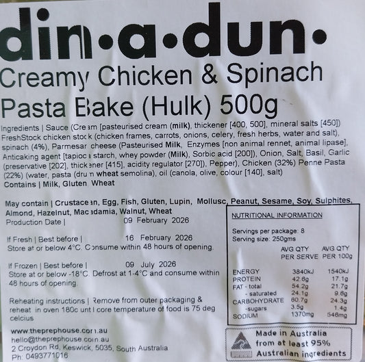 Creamy Chicken & Spinach Pasta 500gm