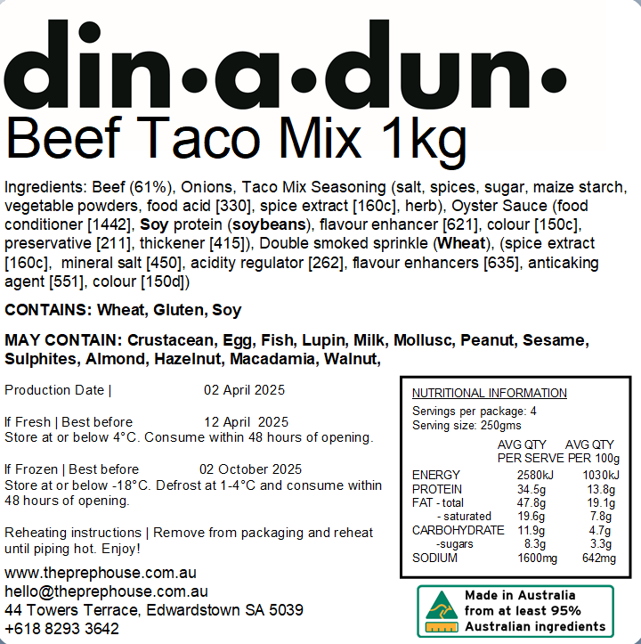 FRESH Beef Taco Mix