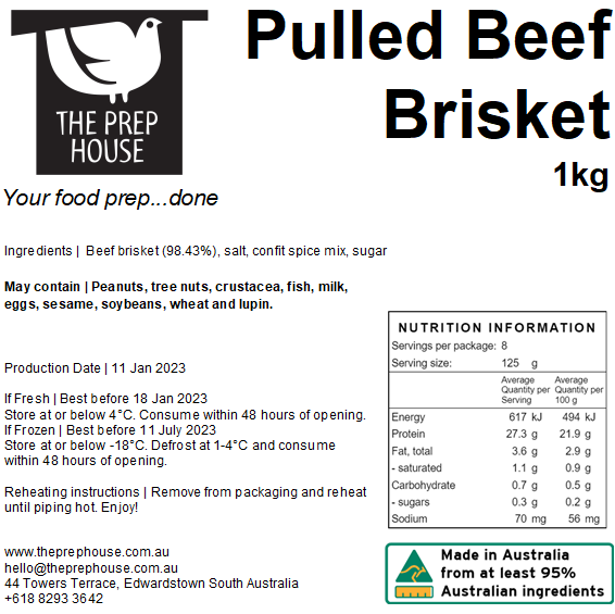 FRESH Pulled Beef brisket