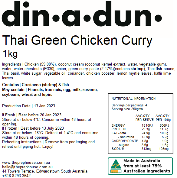 FRESH Thai Green Chicken Curry