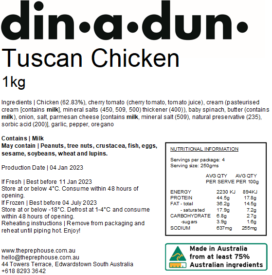 FRESH Tuscan Chicken