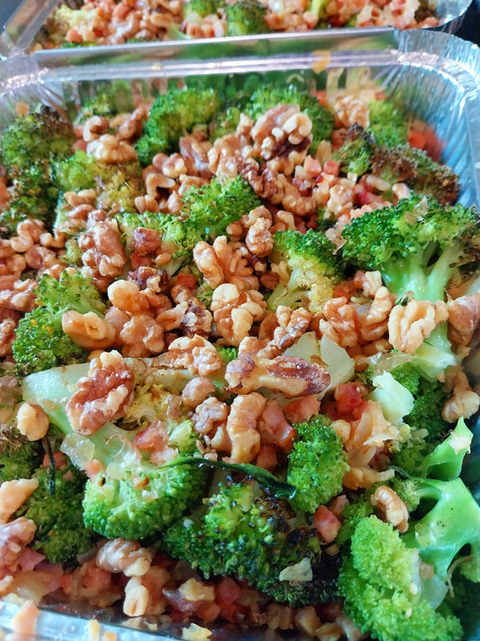 Roasted Broccoli with Bacon & Walnuts 750gms