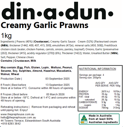 FRESH Creamy Garlic Prawns