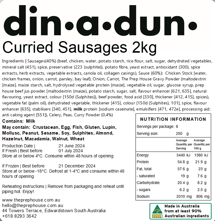 Curried Sausages