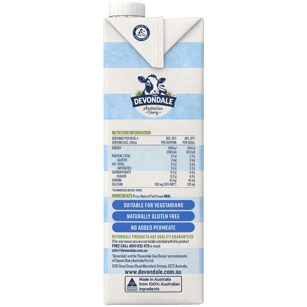Devondale Long Life Milk 1lt