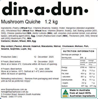 Mushroom Quiche 1.2kg