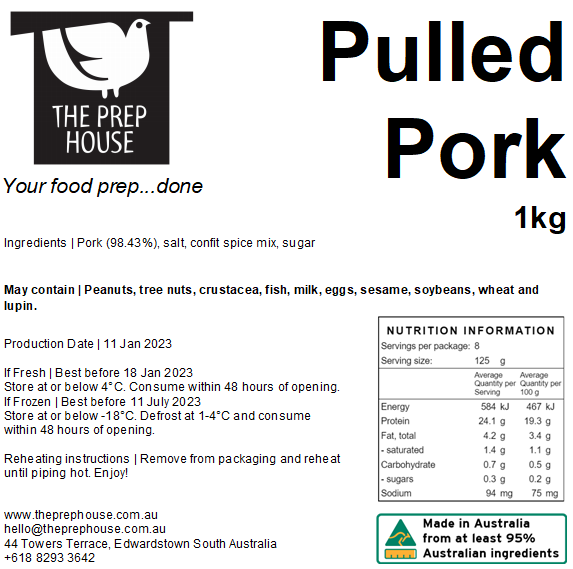 FRESH Pulled Pork 1kg