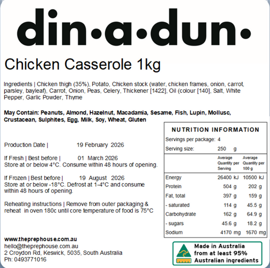 FRESH Chicken Casserole 1kg