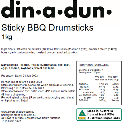 FRESH Sticky BBQ Drumsticks