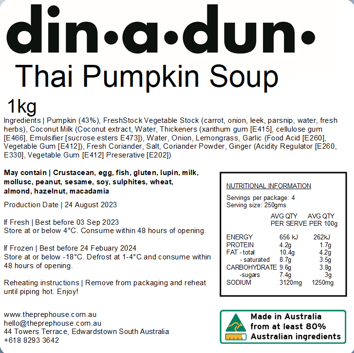 FRESH Thai Pumpkin Soup 1kg