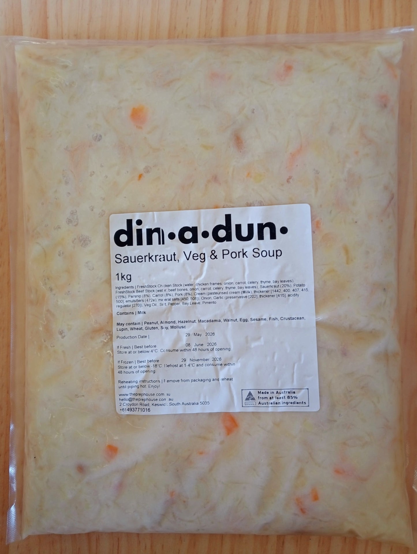 FRESH Sauerkraut, Veg & Pork Soup 1kg