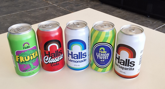 Halls canned soft drinks (375 mL)
