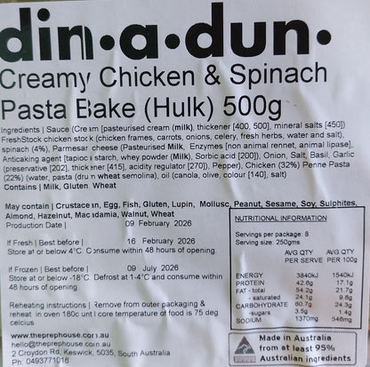 Creamy Chicken & Spinach Pasta 500gm