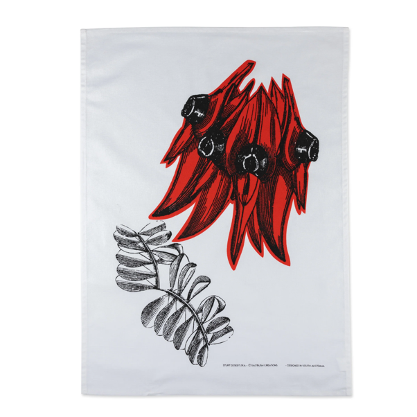 Australian floral art Tea Towels : Saltbush Creations