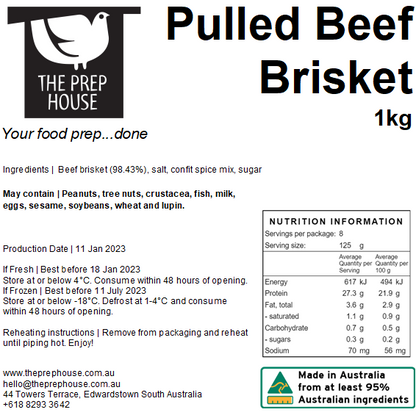 FRESH Pulled Beef brisket