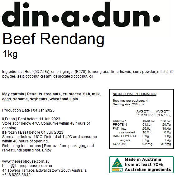 FRESH Beef Rendang