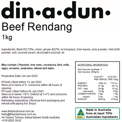 FRESH Beef Rendang