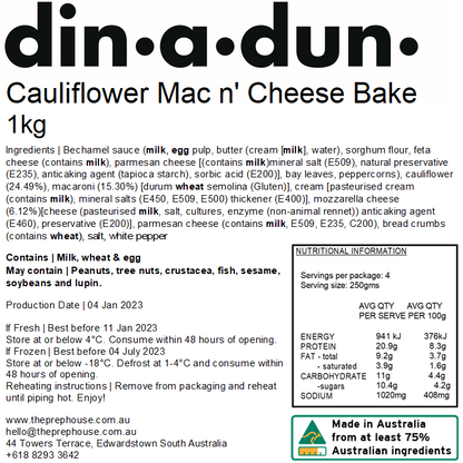 FRESH Cauliflower & Cheese Macaroni Bake