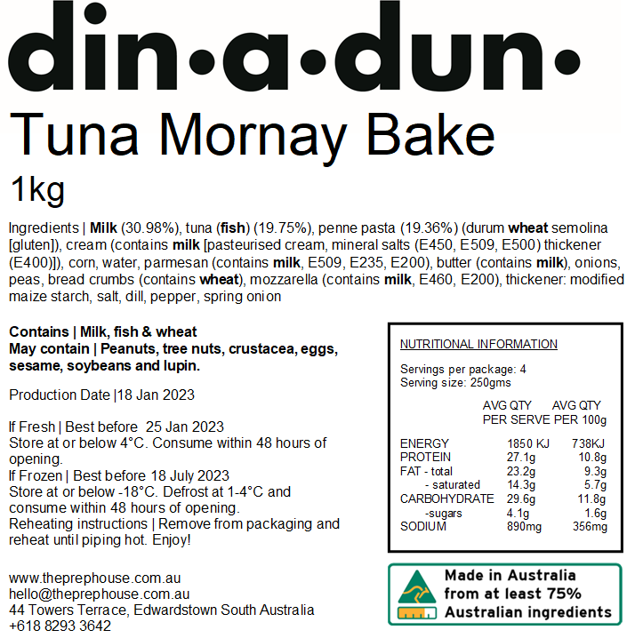 FRESH Tuna Mornay Bake